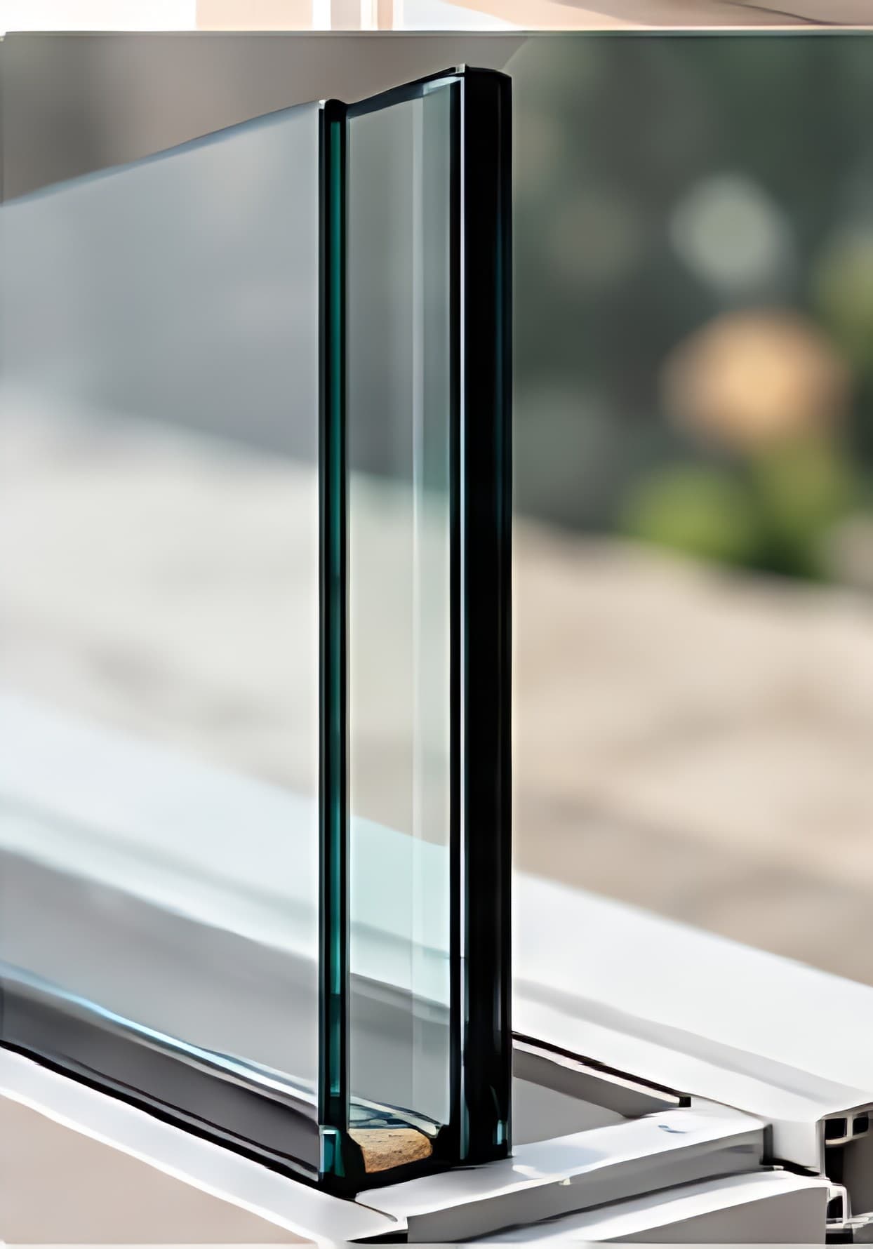Cross-section of a double-glazed unit
