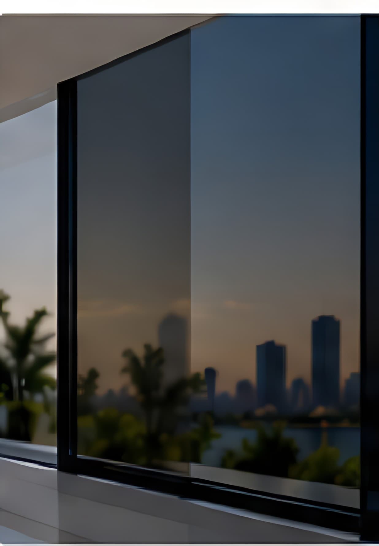Fumé tinted glass in a sliding window