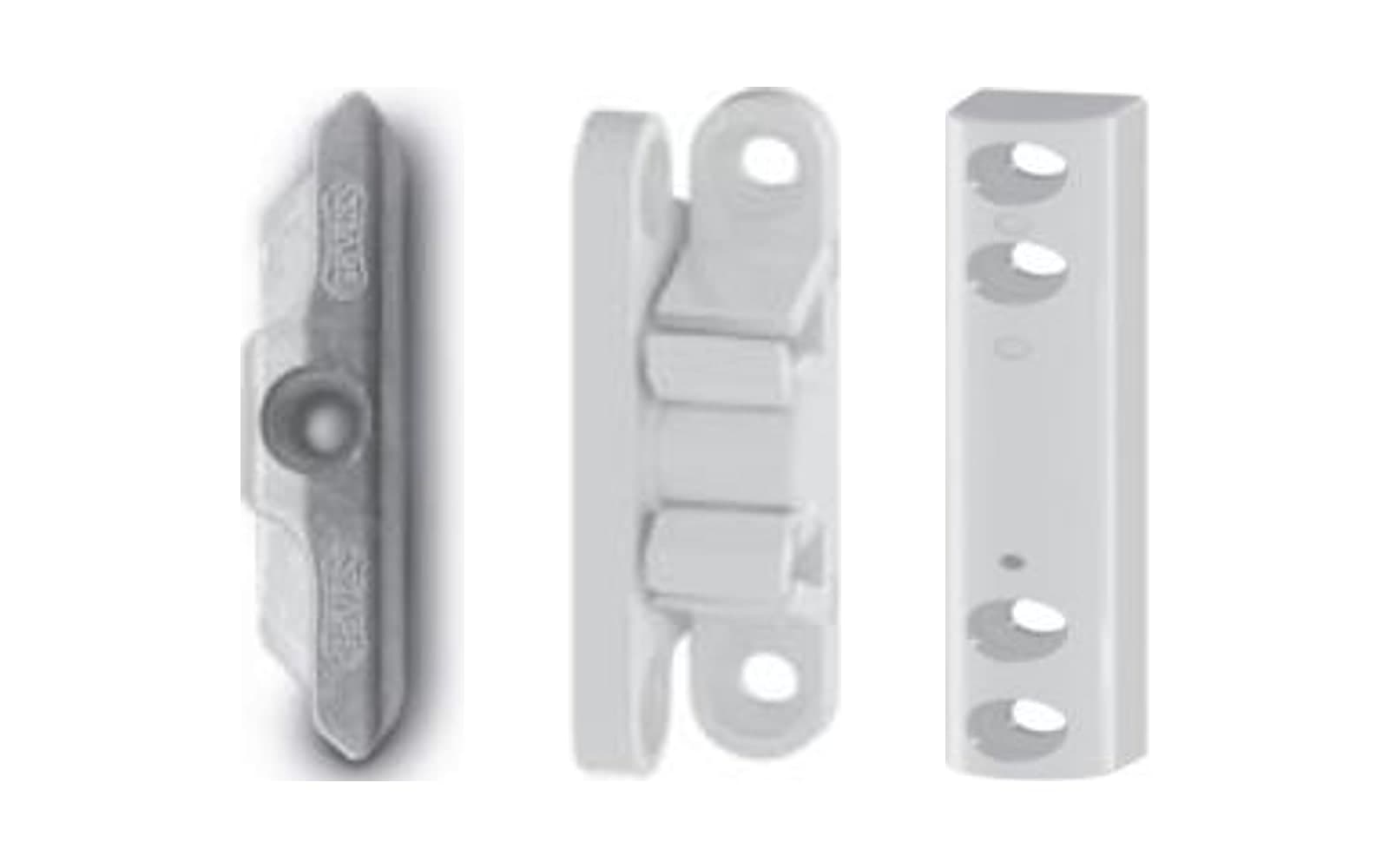 uPVC strikers for sliding and hinged sashes